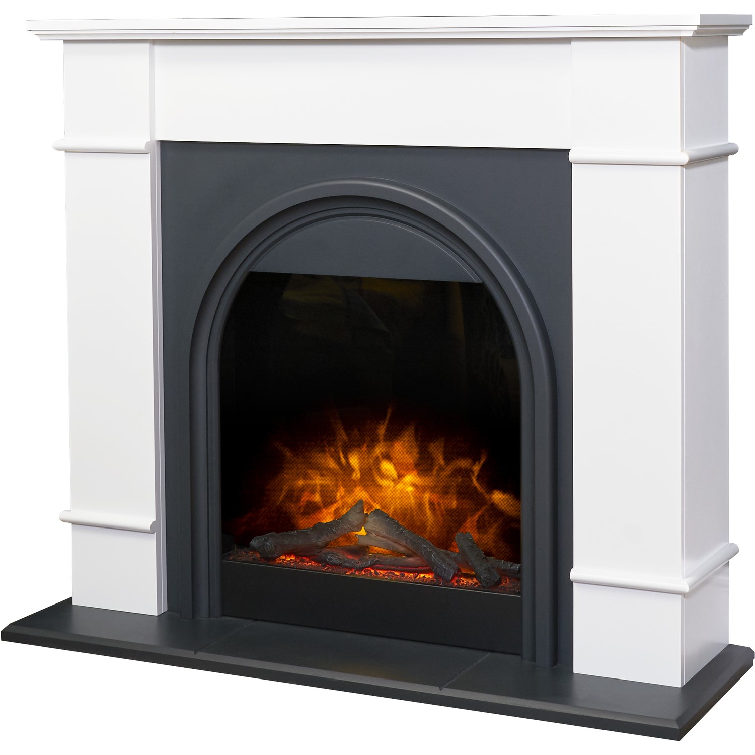 Read more about Adam white and grey electric fireplace suite 44 chesterfield
